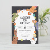 スクービードゥーキャラクターGroovy Chalkboard誕生日 招待状 (スタンド正面)