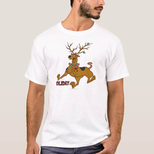 スクービードゥークリスマスホリデー〔雄ジカの〕枝角 Tシャツ (正面)