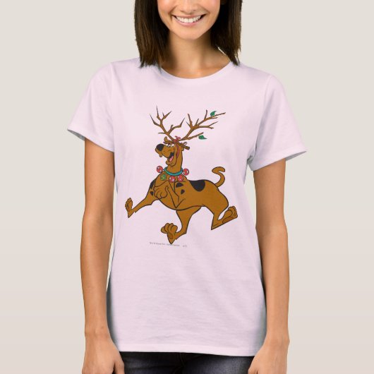 スクービードゥークリスマスホリデー〔雄ジカの〕枝角 Tシャツ (正面)