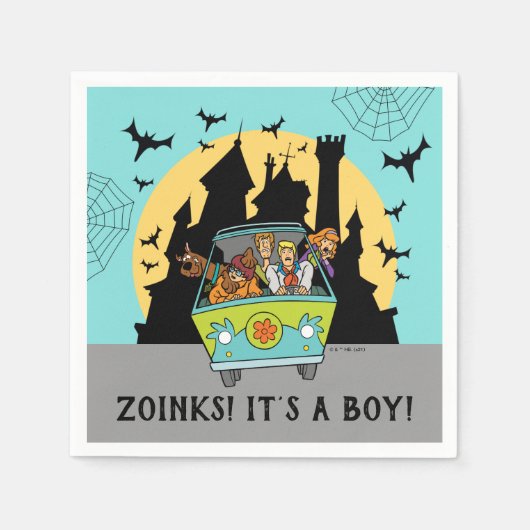スクービードゥースプクトカキュラハロウィンベビーシャワーナップ スタンダードカクテルナプキン (正面)