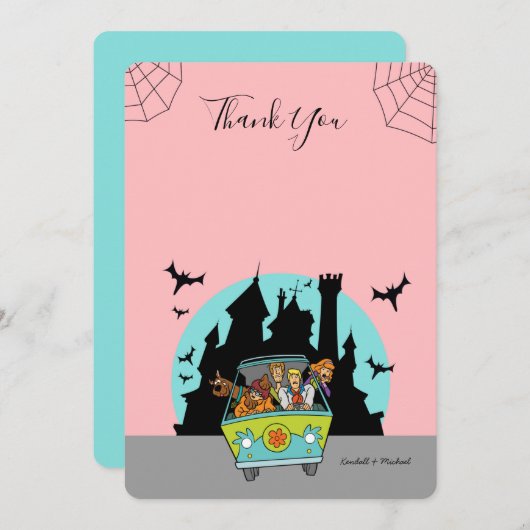 スクービードゥースプークの赤ちゃんシャワーありがとう 招待状 (正面/裏面)