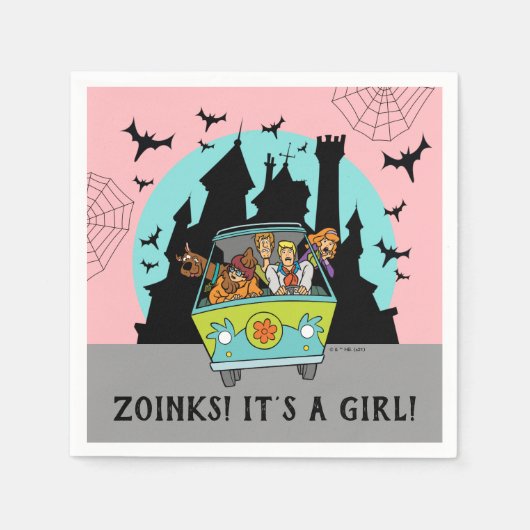 スクービードゥースプーク式ハロウィーンベイビーシャワー スタンダードカクテルナプキン (正面)
