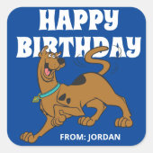 スクービードゥーテールワグ |ハッピーバースデー スクエアシール (正面)