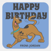 スクービードゥーテールワグ |ハッピーバースデー スクエアシール (正面)