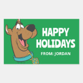 スクービードゥーハッピー顔 |パーソナライズされた | 長方形シール (正面)