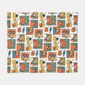 スクービードゥーハロウィーン写真パターン フリースブランケット (正面(横))