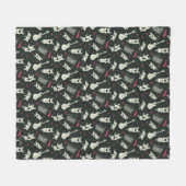 スクービードゥーパンクギターとアンプパターン フリースブランケット (正面(横))