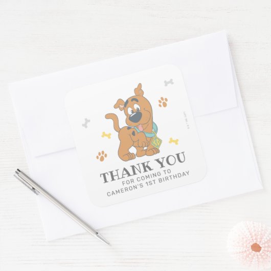 スクービードゥーファースト誕生日ありがとう スクエアシール (封筒)