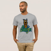 スクービードゥーポープリントキャラクターバッジ Tシャツ (正面フル)