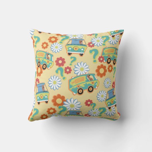 スクービードゥーミステリーマシン花模様 クッション (裏面)