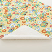 スクービードゥーミステリーマシン花模様 シェルパブランケット (3/4)