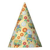 スクービードゥーミステリーマシン花模様 パーティーハット (正面)