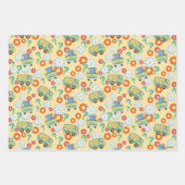 スクービードゥーミステリーマシン花模様 ラッピングペーパーシート (正面3)