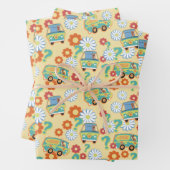 スクービードゥーミステリーマシン花模様 ラッピングペーパーシート (インサイチュ)