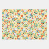 スクービードゥーミステリーマシン花模様 ラッピングペーパーシート (正面)