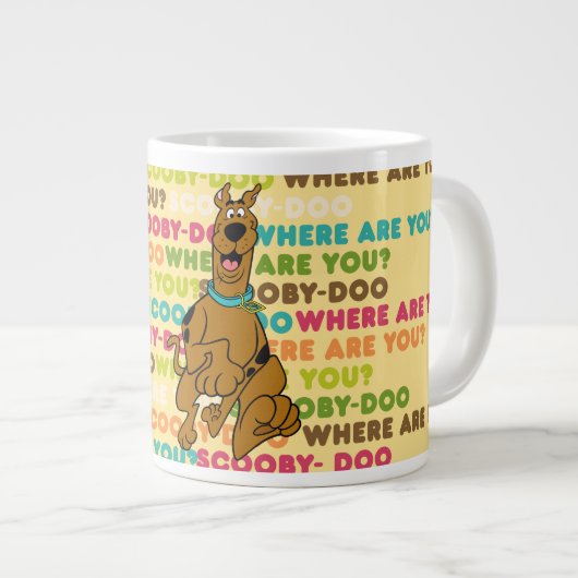 スクービードゥーランニングの「どこにいる?」 ジャンボコーヒーマグカップ (正面右)