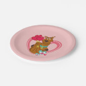 スクービードゥー保持ハートロリポップ ペーパープレート (アングル)