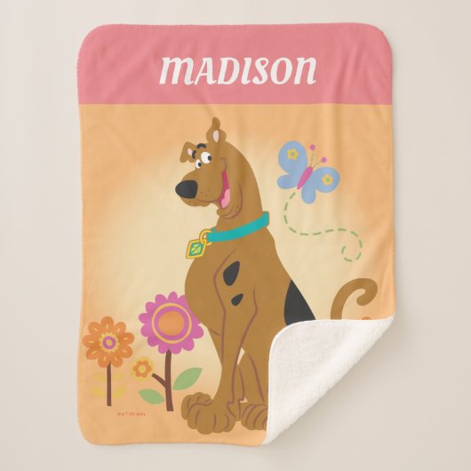 スクービードゥー後を追蝶 シェルパブランケット (正面)