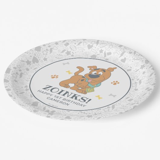 スクービードゥー最初の誕生日 ペーパープレート (アングル)