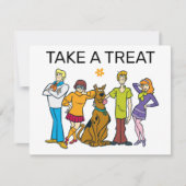 スクービードゥー誕生日が治療標識を取る ノートカード (正面)