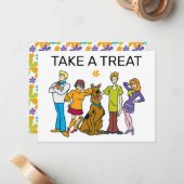 スクービードゥー誕生日が治療標識を取る ノートカード (正面/裏面インサイチュ)