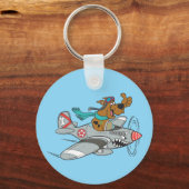 スクービードゥー飛んでいる飛行機 キーホルダー (正面)