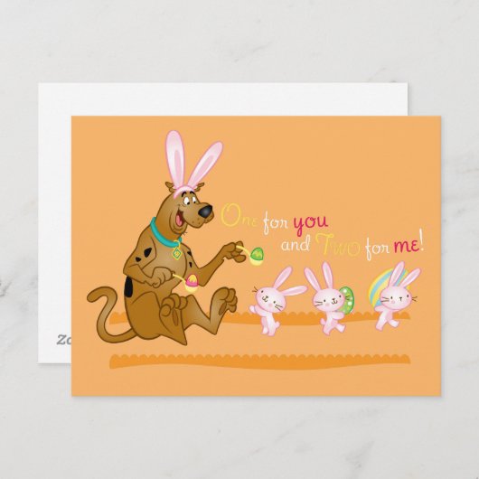 スクービードゥー「あなたのために1つ、私のために2つ」イースター ポストカード (正面/裏面)