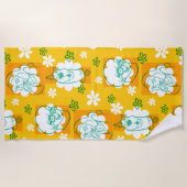 スクービードゥー |キャラクター花柄 ビーチタオル (正面)