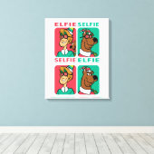 スクービードゥー&シャギー「エルフィーセルフィー」 キャンバスプリント (インサイチュ (ウッドフロア))
