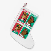 スクービードゥー&シャギー「エルフィーセルフィー」 スモールクリスマスストッキング (正面 (吊り時))