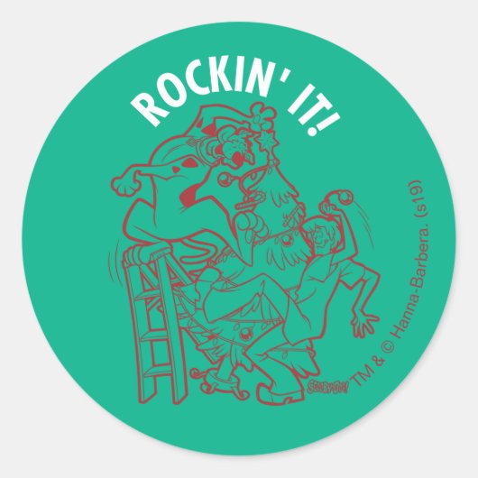 スクービードゥー&シャギー・ロックン木の周り ラウンドシール (正面)