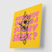 スクービードゥー |スクービースナックの食べ物にしてくれない? スクエア壁時計 (傾斜)