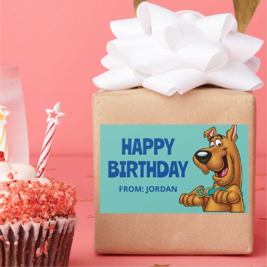 スクービードゥー |ハッピーバースデー 長方形シール (パーティー)