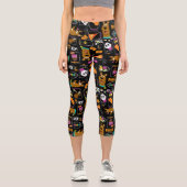 スクービードゥー |ハロウィーンスクービードゥーパターン カプリレギンス (正面)