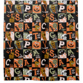 スクービードゥー |ハロウィーンパターン シャワーカーテン (正面)