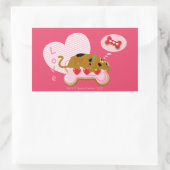 スクービードゥー-ハート飾スクービースナック 長方形シール (バッグ)