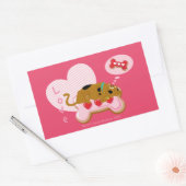 スクービードゥー-ハート飾スクービースナック 長方形シール (封筒)