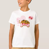 スクービードゥー-ハート飾スクービースナック Tシャツ (正面)
