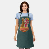 スクービードゥー ピザの山"マンチーズ"グラフィック エプロン (着用した状態)