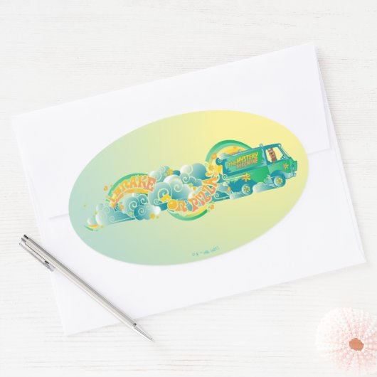 スクービードゥー |ミステリーマシン「ピザ用ブレーキ」 楕円形シール (封筒)