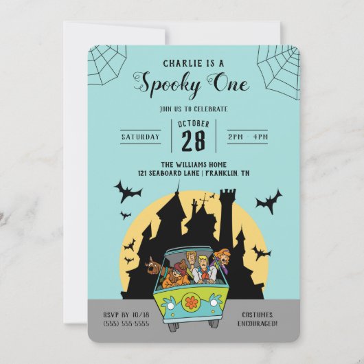 スクービードゥー |不気味ハロウィーン誕生日 招待状 (正面)