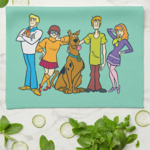 スクービードゥー 全体集団14 Mystery Inc キッチンタオル