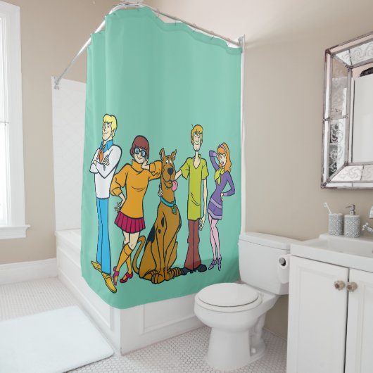 スクービードゥー |全体集団14 Mystery Inc シャワーカーテン (インサイチュ)