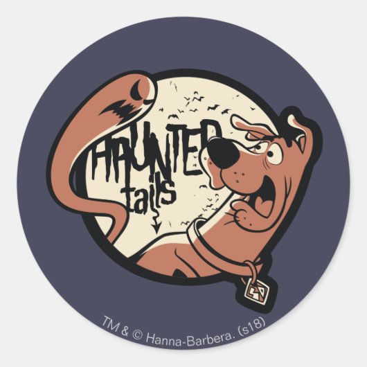 スクービードゥー「幽霊のよく出るしっぽさ」 ラウンドシール (正面)