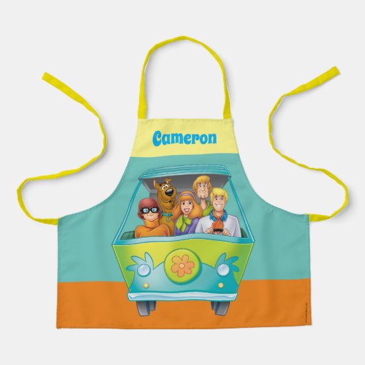 スクービードゥー&集団ミステリーマシンエアブラシ エプロン (正面)