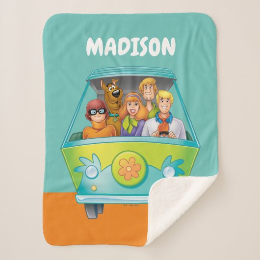 スクービードゥー&集団ミステリーマシンエアブラシ シェルパブランケット (正面)