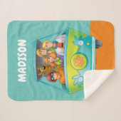 スクービードゥー&集団ミステリーマシンエアブラシ シェルパブランケット (正面(横))