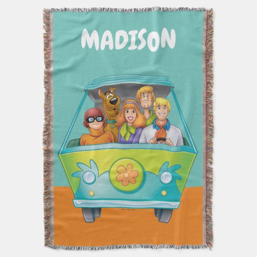 スクービードゥー&集団ミステリーマシンエアブラシ スローブランケット (正面縦)