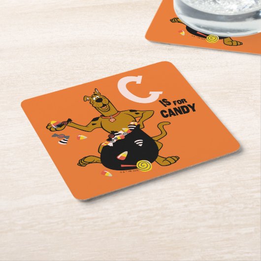 スクービードゥー | Cはキャンディ スクエアペーパーコースター (アングル)