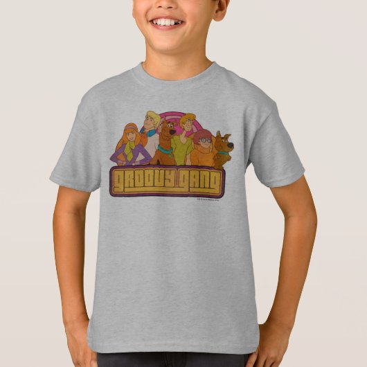 スクービードゥー | "Groovy集団"レトロ漫画グラフィック Tシャツ (正面)